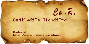 Csávás Richárd névjegykártya