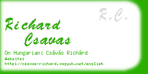 richard csavas business card